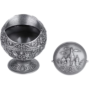 Okrągła popielniczka metalowa w stylu vintage [13220000452]